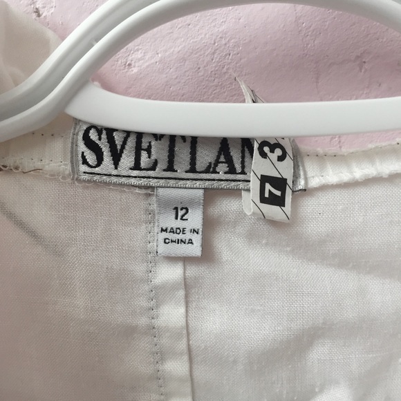 Svetlana Studded + Laced Trim Baronesses Blouse White Shirt Collar and Frills - Picture 9 of 9